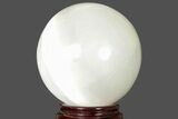 4 1/2" Large Selenite Spheres - With Stand - Photo 3